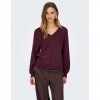 JDY JDYASPEN LIFE L/S V-NECK PULLOVER KNT DARK RED JDY JDYASPEN LIFE L/S V-NECK PULLOVER KNT DARK RED