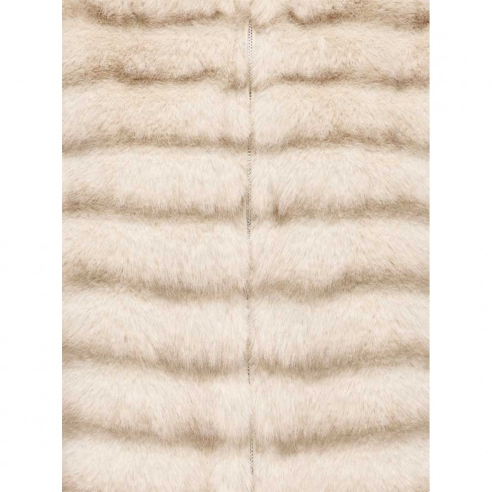 JDY JDYALLIE FAUX FUR JACKET OTW HAB ECRU