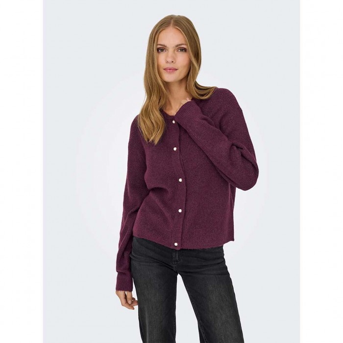 JDY JDYLUMI L/S BUTTON CARDIGA KNT NOOS BORDO