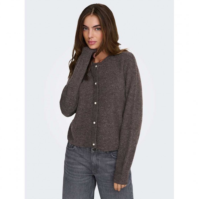 JDY JDYLUMI L/S BUTTON CARDIGA KNT NOOS BROWN