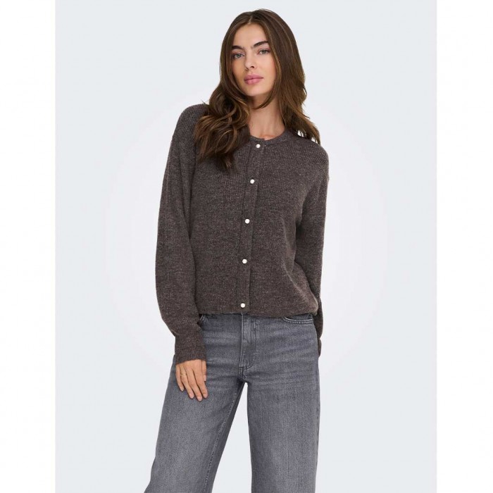 JDY JDYLUMI L/S BUTTON CARDIGA KNT NOOS BROWN