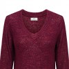 JDY JDYMIA L/S V-NECK SEQUIN PULLOVER KNT BORDO