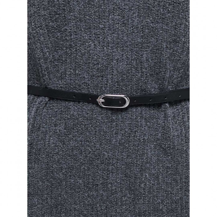 JDY JDYWENDI L/S V-NECK BELTED DRESS KNT DARK GRAY