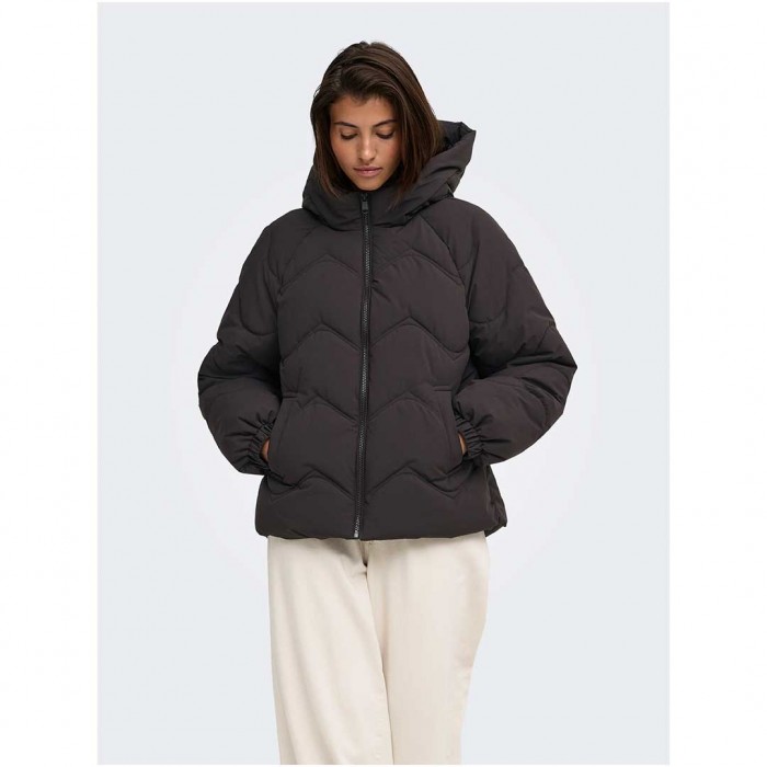 JDY JDYPOWER SHORT HOOD PUFFER OTW HAB BROWN