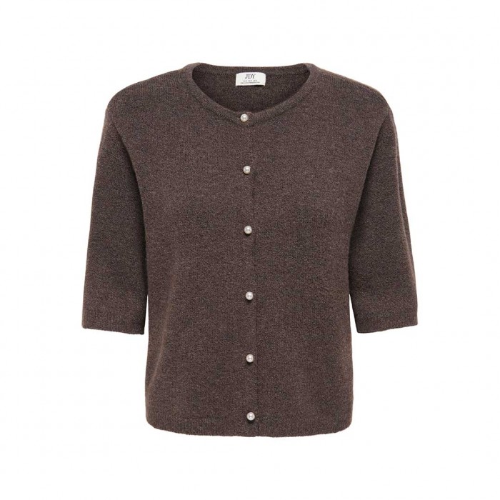 JDY JDYRUE LIFE 2/4 PEARL CARDIGAN KNT NOOS BROWN