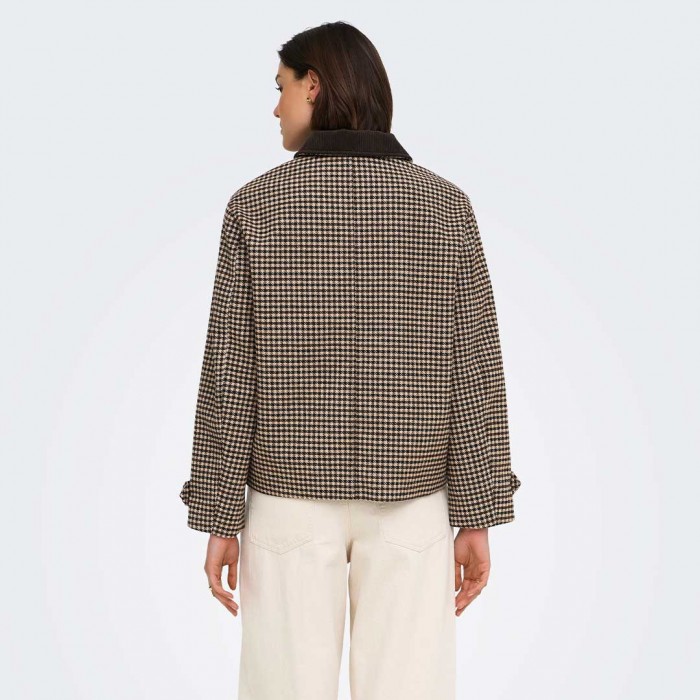 JDY JDYVALERIE CHECK JACKET OTW YFM BROWN
