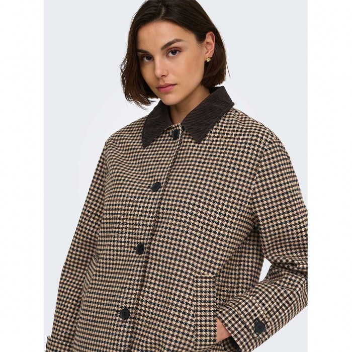 JDY JDYVALERIE CHECK JACKET OTW YFM BROWN