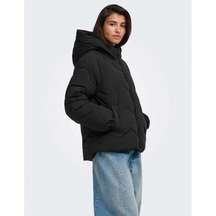 JDY JDYPOWER SHORT HOOD PUFFER OTW HAB BLACK