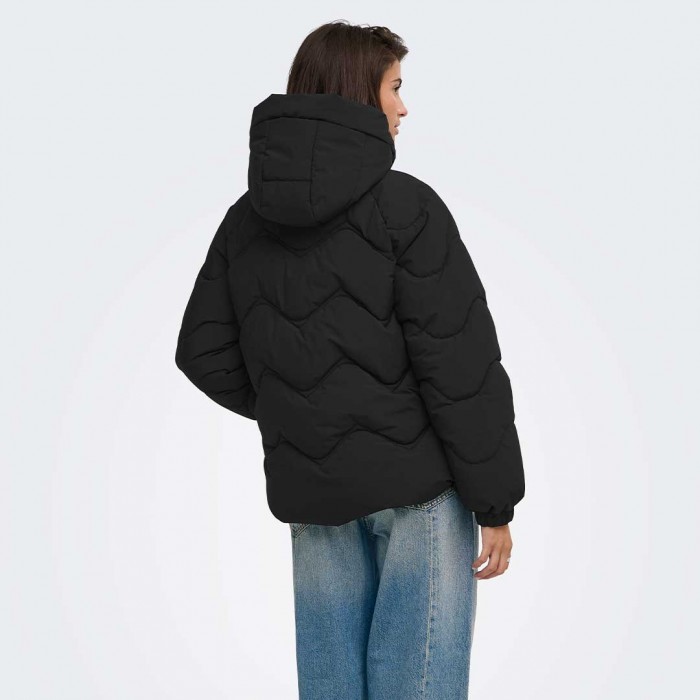 JDY JDYPOWER SHORT HOOD PUFFER OTW HAB BLACK