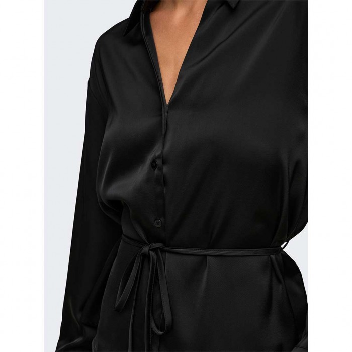 JDY JDYARIA L/S V-NECK SHIRT WVN BLACK