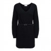 JDY JDYWENDI L/S V-NECK BELTED DRESS KNT BLACK