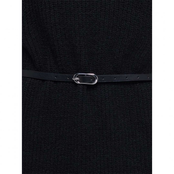 JDY JDYWENDI L/S V-NECK BELTED DRESS KNT BLACK