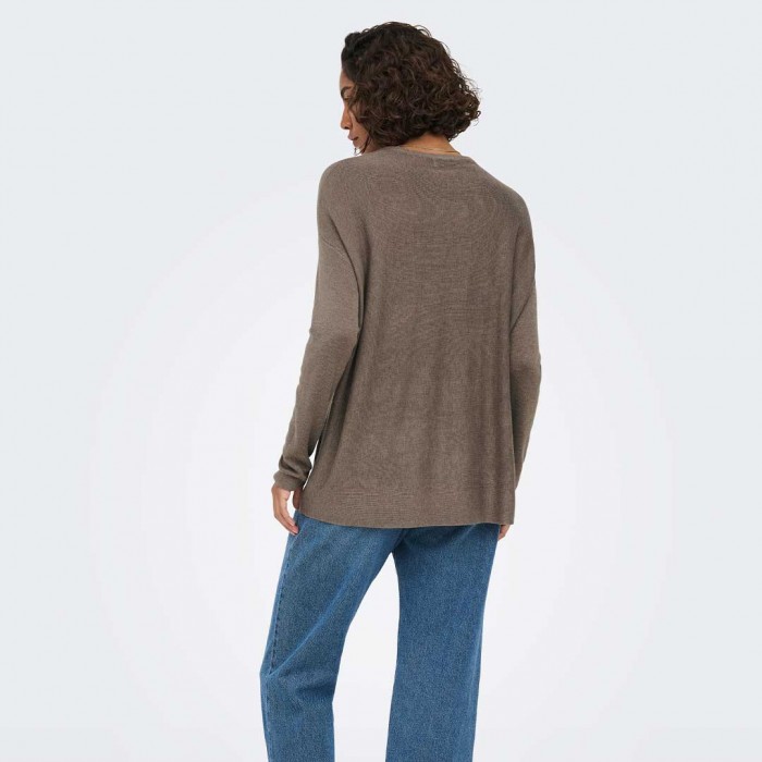 JDY JDYNEW BEHAVE L/S V-NECK PULLOVER KNT BROWN
