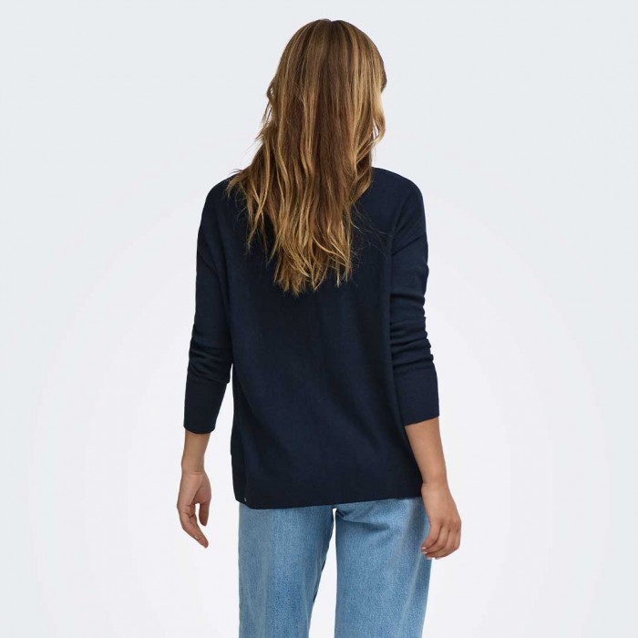 JDY JDYNEW BEHAVE L/S V-NECK PULLOVER KNT BLUE