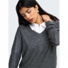 JDY JDYMIA L/S V-NECK SEQUIN PULLOVER KNT GRAY