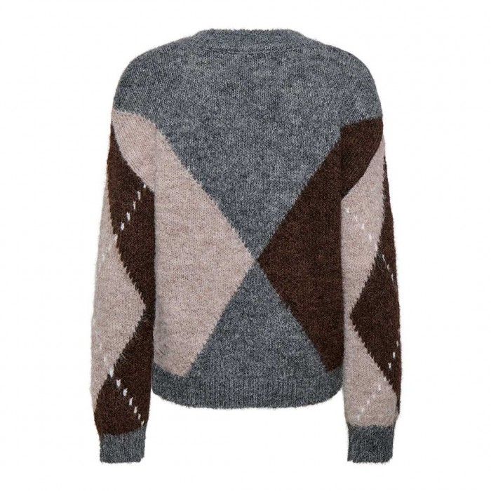JDY JDYZOEY L/S VN ARGYLE PULLOVER KNT NOOS GRAY