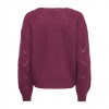 JDY JDYBADUT L/S V-NECK STRUC GLITT PULL KNT WINE