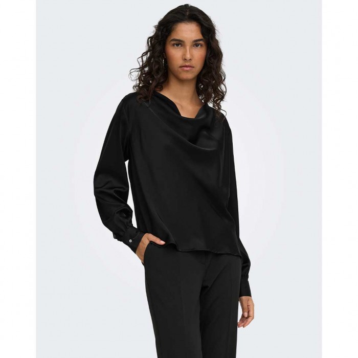 ONLY JDYROCKY L/S WATERFALL TOP WVN BLACK