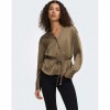 JDY JDYARIA L/S V-NECK SHIRT WVN GREEN