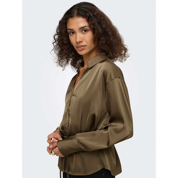 JDY JDYARIA L/S V-NECK SHIRT WVN GREEN