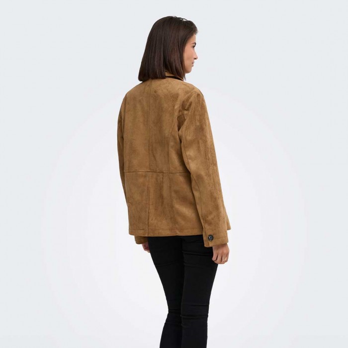 JDY JDYPARKER FAUX SUEDE JACKET OTW YFM LIGHT BROWN