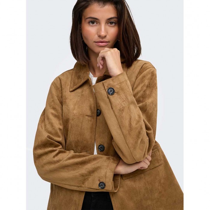 JDY JDYPARKER FAUX SUEDE JACKET OTW YFM LIGHT BROWN