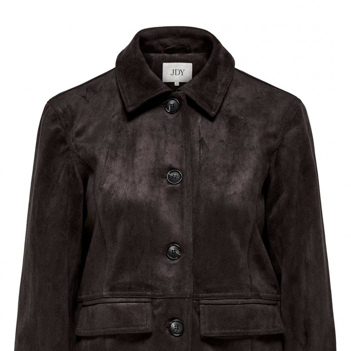 JDY JDYPARKER FAUX SUEDE JACKET OTW YFM DARK BROWN