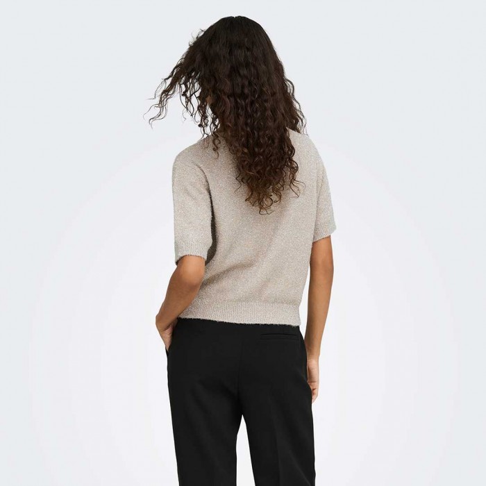 JDY JDYNADINE S/S GLITTER CARDIGAN KNT ECRU