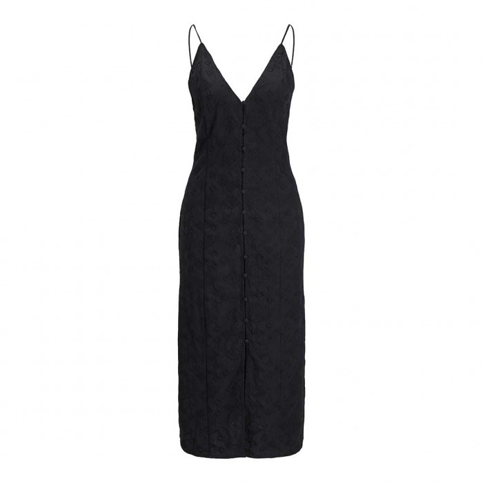 JJXX JXMIKA BRODERIE STRAP MIDI DRESS WVN BLACK