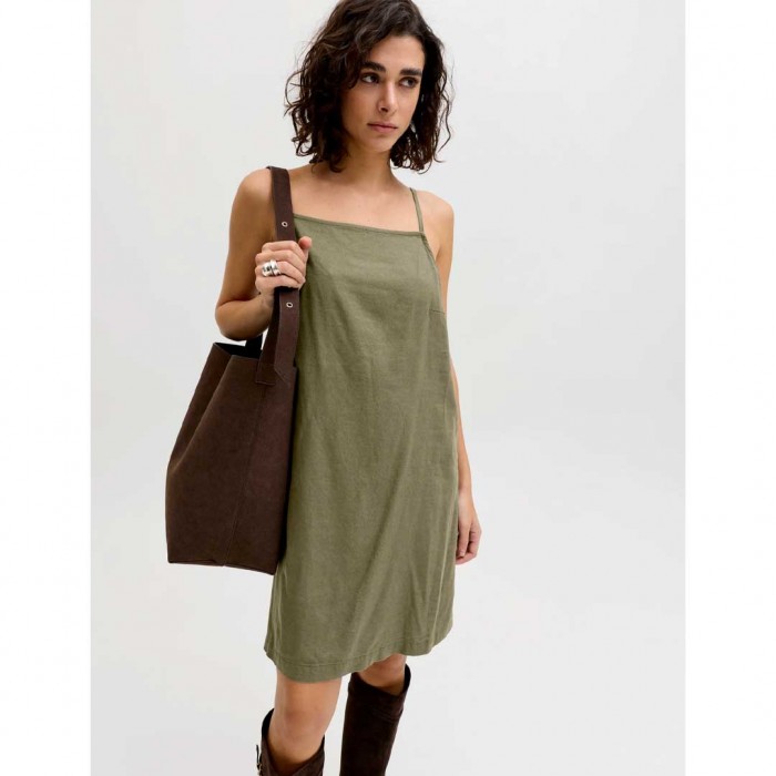 JJXX JXALMIRA PETRA LINEN BLEND SL DRESS WVN GREEN