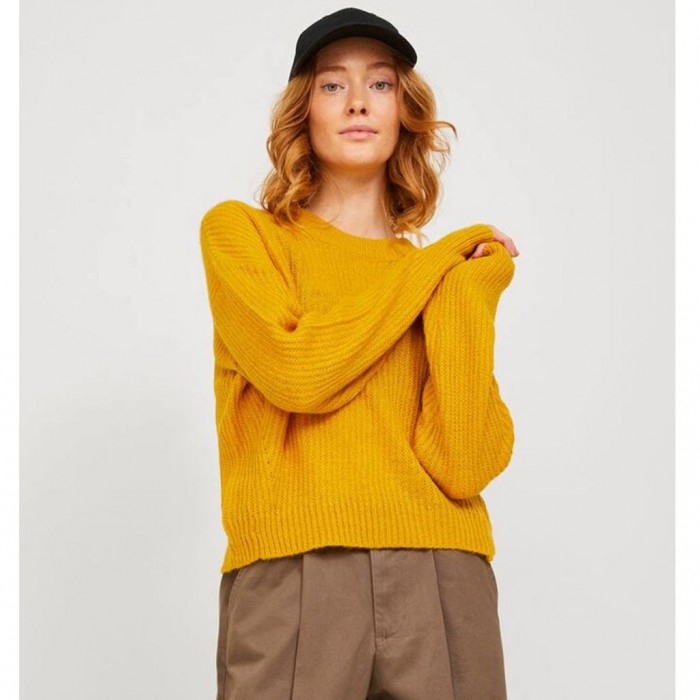 JJXX JXEMBER FLUFFY KNITTED PULLOVER YELLOW / TAWNY OLIVE