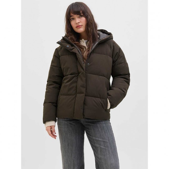 JJXX JXGLOBAL PUFFER JACKET OTW ACT BROWN