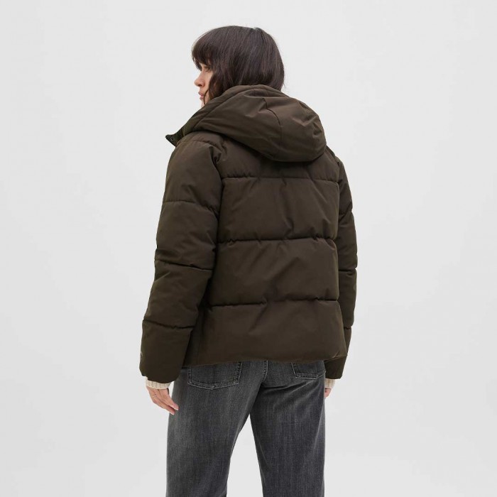 JJXX JXGLOBAL PUFFER JACKET OTW ACT BROWN