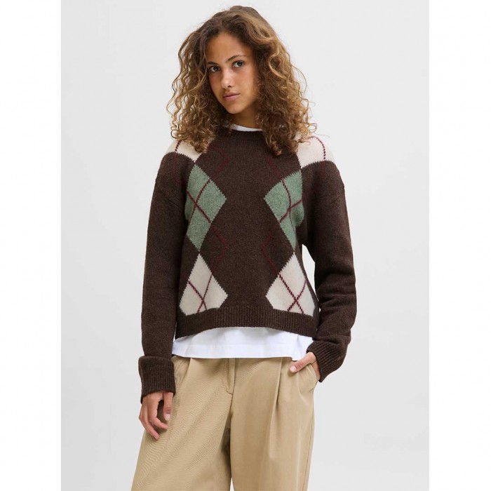 JJXX JXHARVI CREW NECK KNIT BROWN
