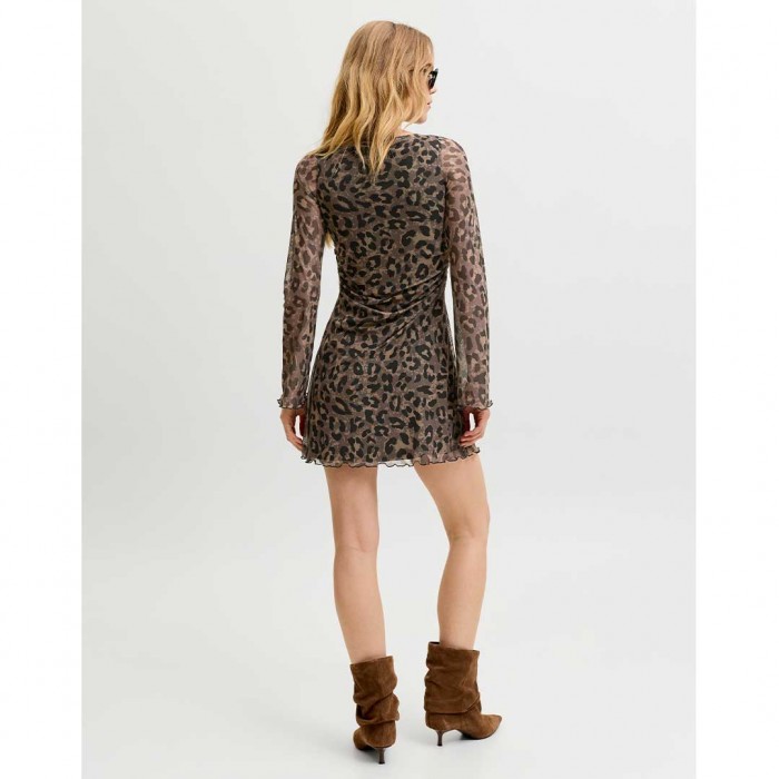 JJXX JXMINNA MESH LS DRESS WVN ANIMAL PRINT