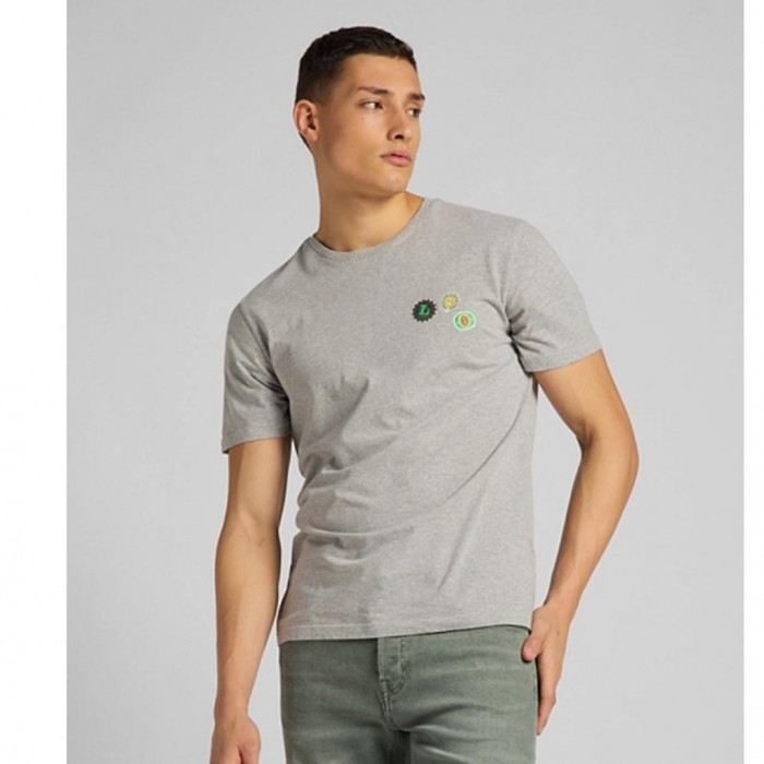 LEE SUMMER LOGO TEE IN GREY MELE