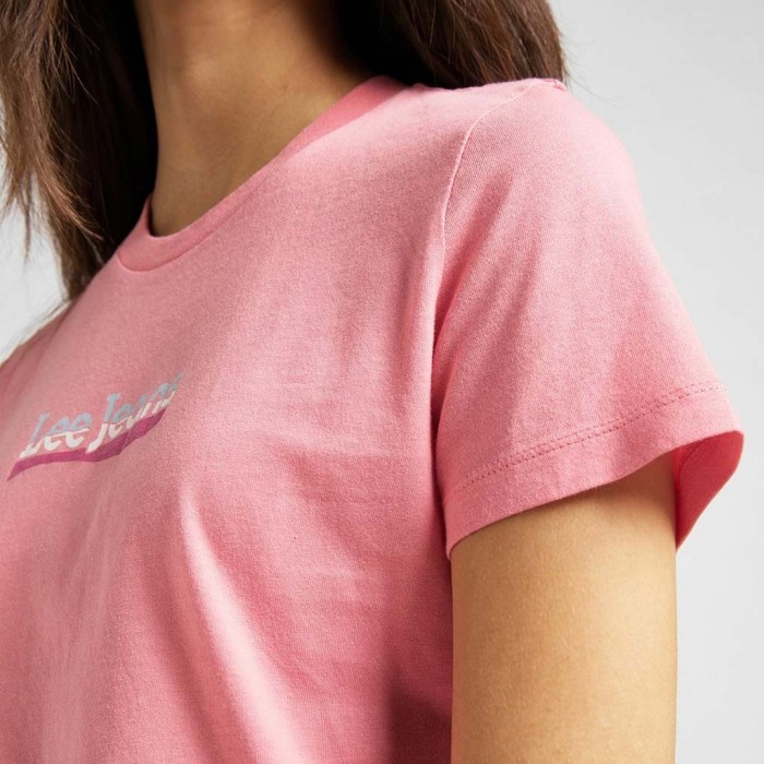 Lee Slim Logo Women's Tee PINK