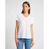 LEE WOMAN V Neck Tee WHITE