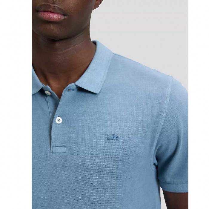 LEE Regular Garment Dye Polo CIEL