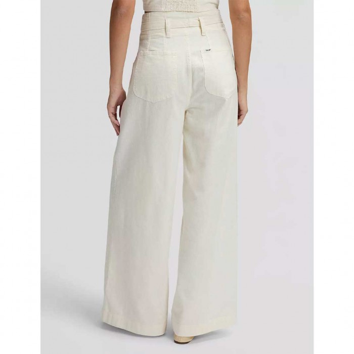 LEE Regular Pleated Lightweight Trousers ECRU