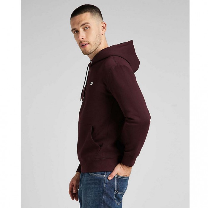 LEE PLAIN HOODIE IN VELVET BEET BORDO