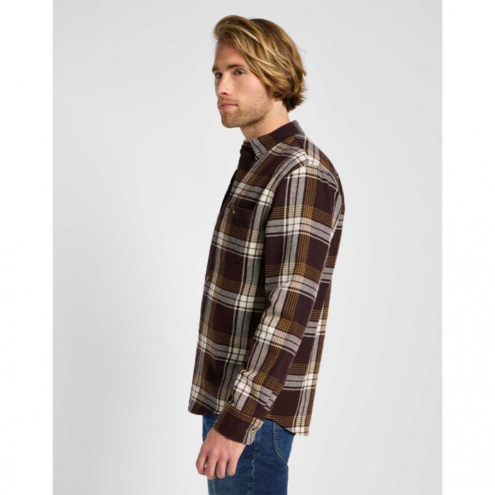 LEE MAN OVERSHIRT BROWN/YELLOW