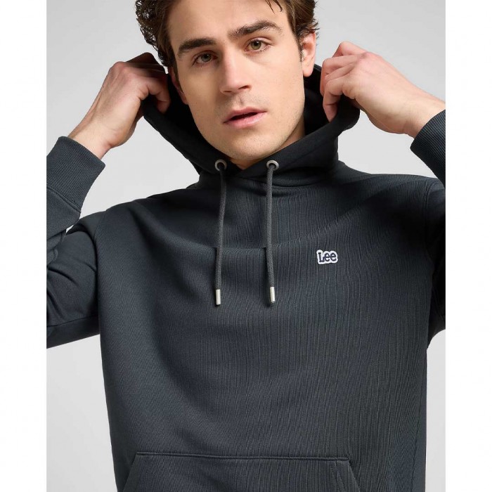 LEE Regular Plain Hoodie WASHED BLACK