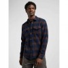 LEE MAN Clean Western Shirt BLUE/BROWN LEE MAN Clean Western Shirt BLUE/BROWN