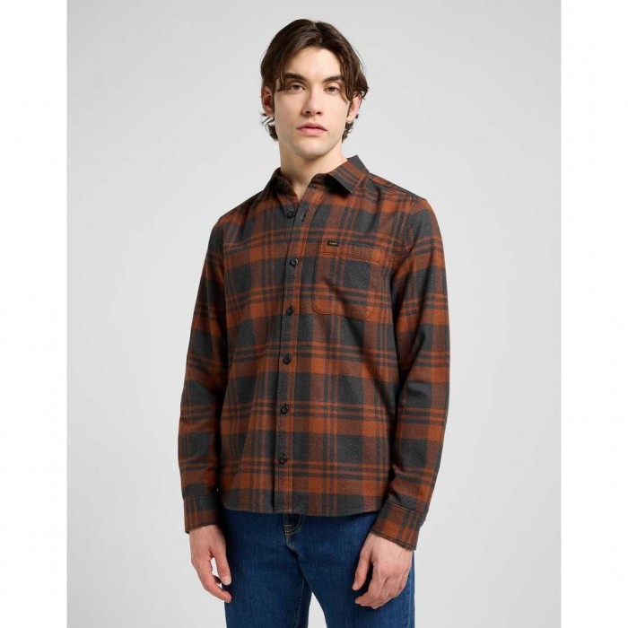 LEE MAN Leesure Shirt Copper Fields BROWN