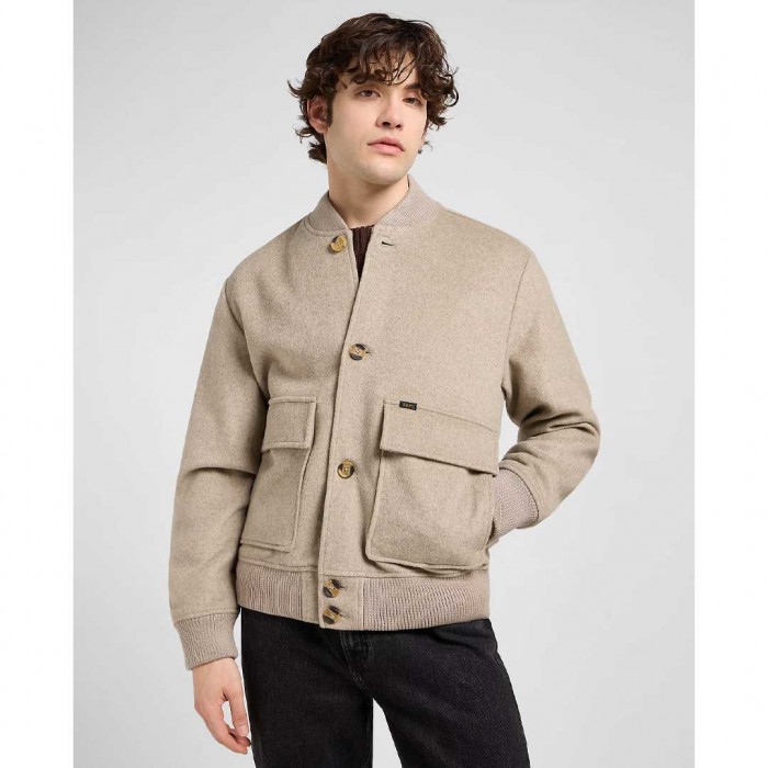 LEE Regular Wool Bomber Jacket ECRU