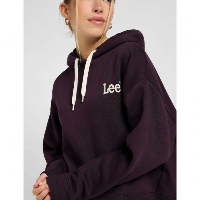 LEE ESSENTIAL HOODIE BORDO