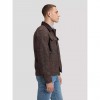 LEE MAN Loose Corduroy Collar Mix Overshirt BROWN