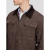 LEE MAN Loose Corduroy Collar Mix Overshirt BROWN