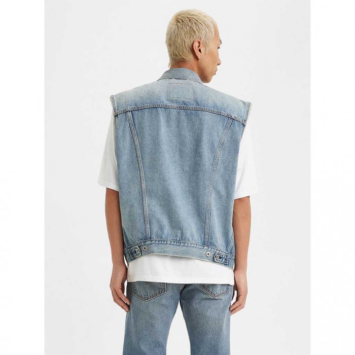 LEVIS Relaxed Trucker Vest BLUE